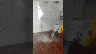 Kitchen Slab Granite  Cylinder Hose Hole  Making [upl. by Jenilee]