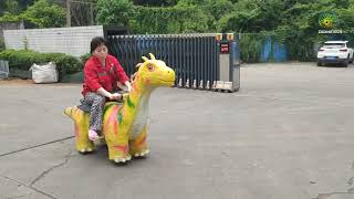 Cartoon amargasaurus scooter mini amusement park ride [upl. by Jotham]