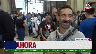 Marcha piquetera a Milei tensión entre ciudadanos en la estación Constitución [upl. by Benny]