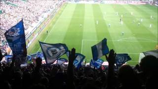 Werder Bremen 03 FC Schalke 04  15082015  Nordkurve unterwegs  Stimmung  Das Tor zum 30 Live [upl. by Soo]