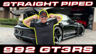 CRAZY LOUD GT3RS  Straight piped Porsche 992 GT3RS Review and 14 Mile Testing [upl. by Daveda]