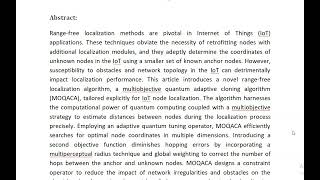 MOQACA A Novel Multiobjective Quantum Adaptive Cloning Algorithm for Range Free Localization in Inte [upl. by Pickering]