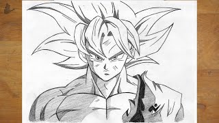 How to draw Goku Ultra Instinct  Goku Ultra Instict Drawing Step by Step  Easy Tutorial [upl. by Tonia]