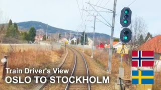 TRAIN DRIVERS VIEW Oslo to Stockholm [upl. by Gibbeon]