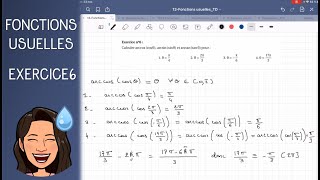 Correction TD13 exercice 6 Calculs avec arccos arcsin et arctan [upl. by Anniram868]