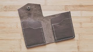 Making a Leather Minimalist Fold Wallet｜free PDF pattern [upl. by Higbee562]