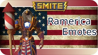 Smite  Ramerica Emotes Moebius Gaming Ra Skin [upl. by Eisenhart]