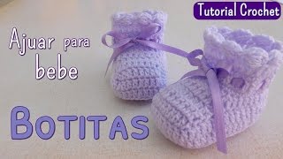 Ajuar zapatito para bebe en punto espuma de mar [upl. by Chung]