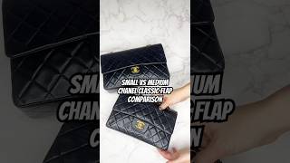 What’s the difference between the Small vs medium Chanel Classic Flap chanel vintagechanel bag [upl. by Terraj]