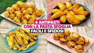 4 idee con la pasta sfoglia sfiziose e saporite perfette per lantipasto delle feste di Natale [upl. by Ysdnyl]