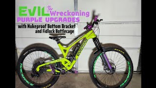 Evil the Wreckoning Purple Upgrades Nukeproof Bottom Bracket and Fidlock Bottlecage mtb mtblife [upl. by Ginzburg]