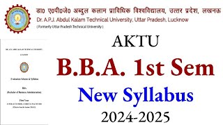 AKTU BBA Syllabus 2024 aktu bba 1st sem syllabus 2024 aktu syllabus bba 2024 aktu bba 1st year [upl. by Halullat]