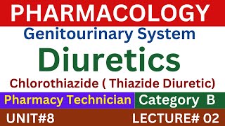 Thiazide Diuretics  Pharmacology  Pharmacy Technician [upl. by Ytomit576]