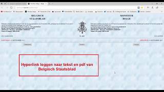 Hyperlink maken naar een tekst in het Belgisch Staatsblad of naar het pdfdocument [upl. by Jarus]