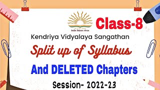 Deleted Chapters amp Split Up Syllabus of Class8 Hindi English Maths Science SSt Sanskrit [upl. by Sada]