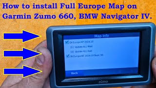 How to install Full Europe Map on Garmin Zumo 660 BMW Navigator IV Harley Davidson Roadtech zumo 660 [upl. by Adnilrev499]