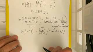 How to calculate Ea with rate constants and temperatures Arrhenius Equation [upl. by Bak]