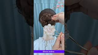 KURANG DARI 1 MENIT UNTUK MEMBUAT SANGGUL CANTIK KEKINIAN hairstyle bunhairstyle hairtutorial [upl. by Naarah]