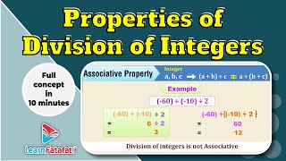 Class 7 Maths Chapter 1 Integers  Properties of Division of Integer  LearnFatafat [upl. by Kristine]