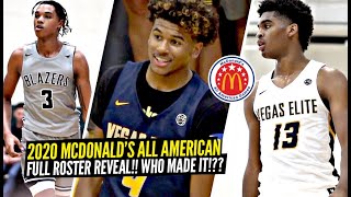 2020 McDonalds All American Full ROSTER Video Jalen Green Josh Christopher Sharife Cooper amp MORE [upl. by Aroved315]