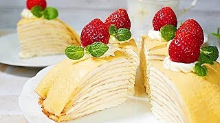 クリスマスケーキ【ミルクレープ】ホワイトチョコレートの天使の味Mill Crepe White Chocolate Cake [upl. by Harsho]