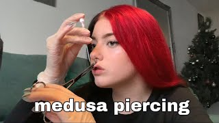 piercing my MEDUSA at home [upl. by Ylrehc]