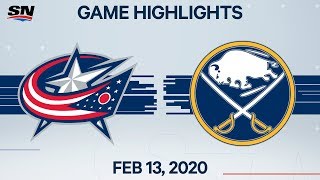 NHL Highlights  Blue Jackets vs Sabres – Feb 13 2020 [upl. by Bartholomew]