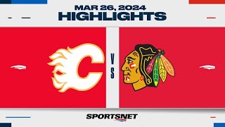 NHL Highlights  Flames at Blackhawks  March 26 2024 [upl. by Onailerua955]