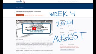 Getting Started with Competitive Programming Week 4 Assignment With Programming August 2024 IITG [upl. by Dorej]