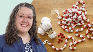 How to Make Popcorn and Cranberry Crochet Garland  Free Project Tutorial [upl. by Colis]