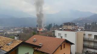 Incendio nel centro di Levico [upl. by Nagap]