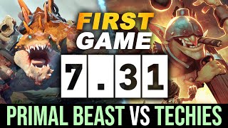 FIRST Primal Beast game vs NEW Techies — 731 Dota [upl. by Elmo]