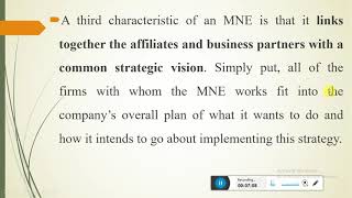 A MULTINATIONAL ENTERPRISE MNE [upl. by Musser]