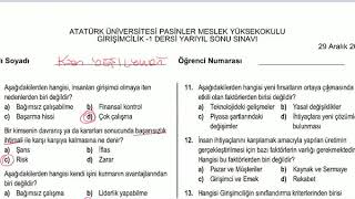 Girişimcilik Soru ve Çözümleri [upl. by Ennovaj]