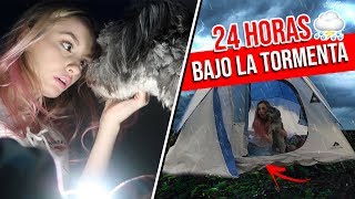 24 horas ACAMPANDO bajo el HURACÁN junto a mi PERRO GUARDIÁN CASI MUERO  Katie Angel [upl. by Annayhs404]