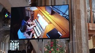 Two organists at Llandaff cathedral playing a duet [upl. by Furiya]