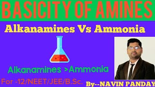 Alkanamines Vs AmmoniaBasicity of AminesAlkyl Amines are more basic than ammonia [upl. by Elkin345]