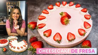 CHEESECAKE DE FRESA SIN HORNO [upl. by Politi]