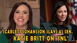 Scarlett Johansson Nails GOP Spoof Sen Katie Britts SOTU Rebuttal on SNL [upl. by Alyworth]