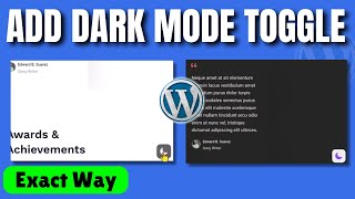 How to add Dark Mode Toggle in WordPress for Any Theme 2024 [upl. by Hubie]