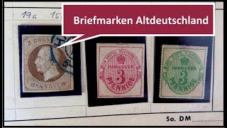 Briefmarken wertvoll Briefmarken Schatzsuche in einem Auswahlheft Altdeutschland [upl. by Avonasac845]