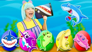 Surprise Eggs  Baby Shark Song  TigiBoo [upl. by Yrtsed]