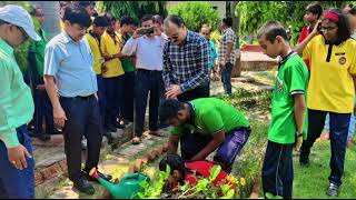 Plantation  Vriksharopan in school by Principal sir SBI Manager with student and staff [upl. by Kolb3]