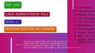 Level 1 Linux Administrator Role Interview Questions and Answers [upl. by Aihsal23]