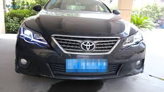 How to install VLAND LED Headlights for Toyota Reiz Mark X 20102013 [upl. by Biebel]