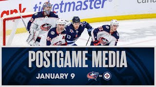 Blue Jackets HC Pascal Vincent Erik Gudbranson and Justin Danforth  Postgame Media 1924 [upl. by Luhe856]