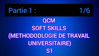 QCM Soft Skills S1 partie 1 [upl. by Eryt]