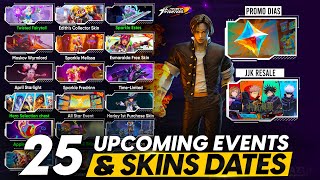 ALL 25 UPCOMING EVENTS  KOF 3  PROMO DIAMONDS  JJK RESALE AND MORE [upl. by Serafine]