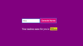 JavaScript Tutorials  Name List Generator [upl. by Loleta]