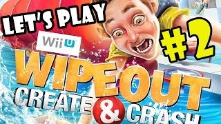 Lets Play Wipeout Create and Crash pt2  Wipeouts Ahoy  WiiU CoOp Gameplay [upl. by Erdied]